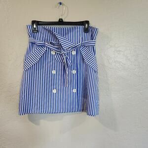 Zara Basic M Blue and White Skirt